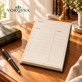 VORQYNA™ Margin Desk Notepad — Tear-Off Daily To-Do List, 80 Sheets