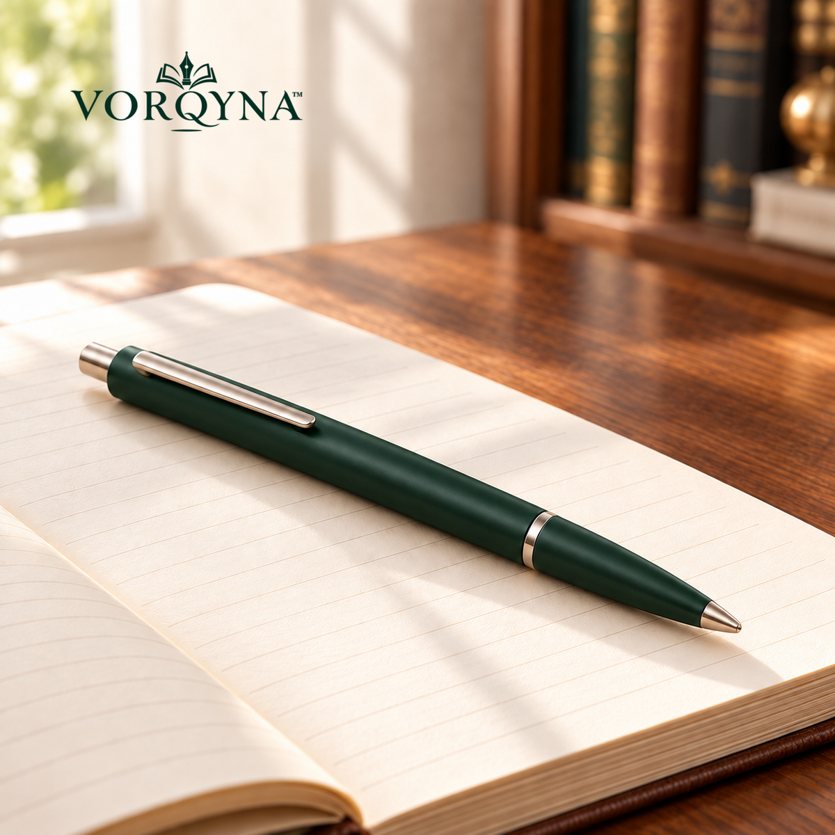 VORQYNA™ Linework Retractable Gel Pen — Metal Writing Pen, 0.7 mm Black Ink
