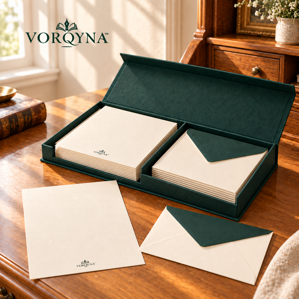 VORQYNA™ Correspondence Set — 20 Writing Sheets and 20 Matching Envelopes