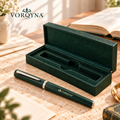 VORQYNA™ Signature Capped Rollerball Pen — Metal Barrel, 0.5 mm Black Ink