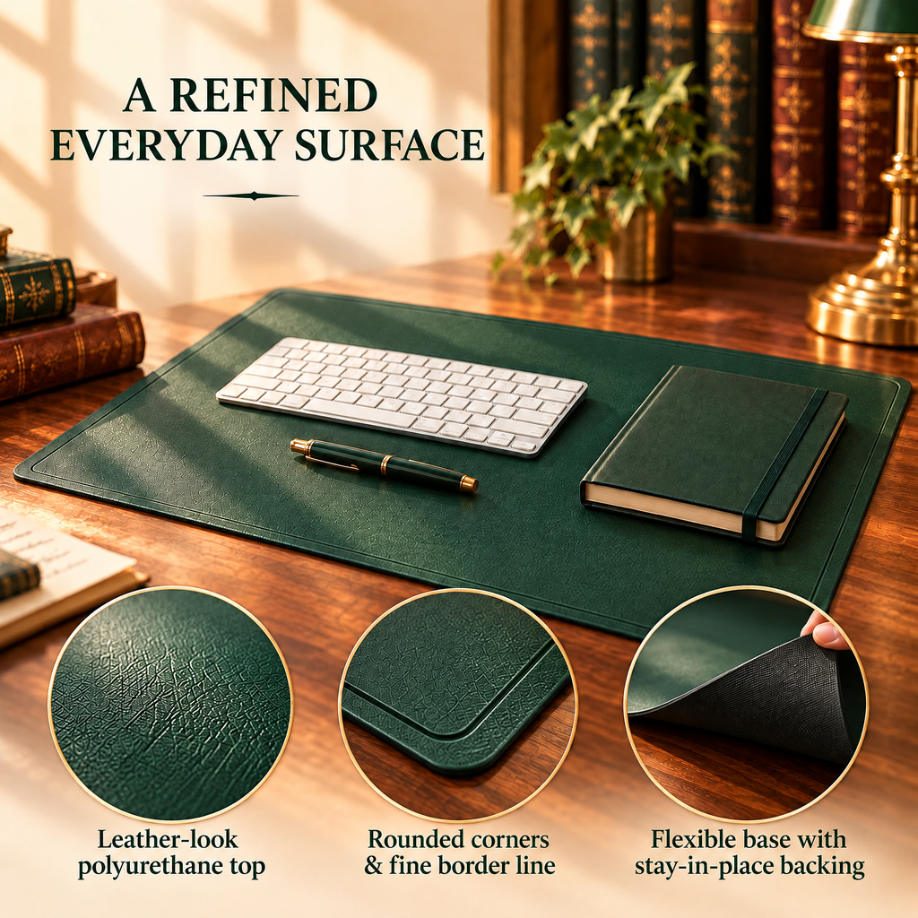 VORQYNA™ Folio Desk Pad — Large Writing Mat and Desktop Work Surface