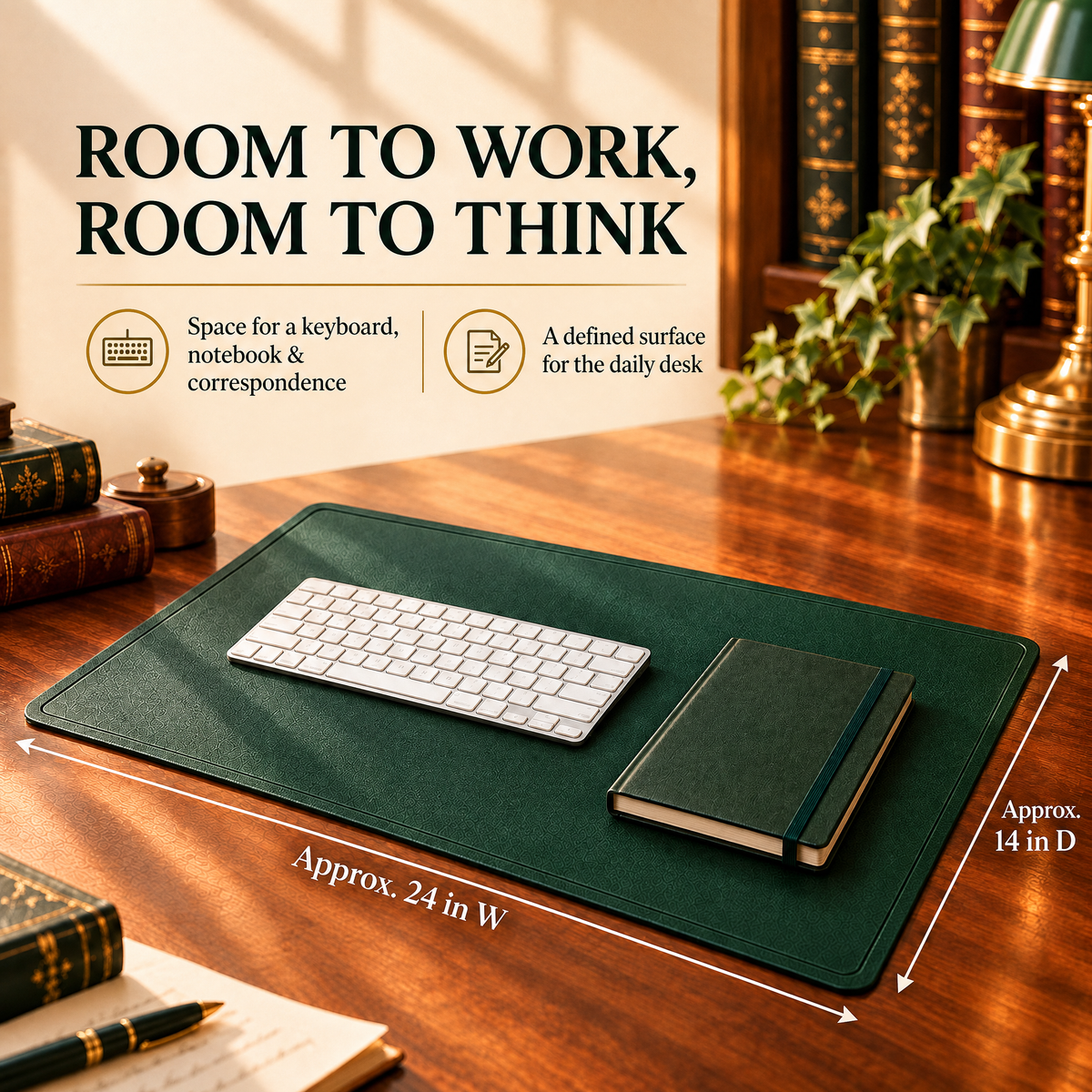 VORQYNA™ Folio Desk Pad — Large Writing Mat and Desktop Work Surface